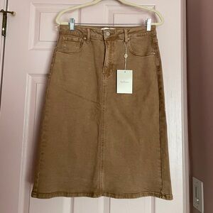 Bohme Brown Denim Skirt Size L pockets